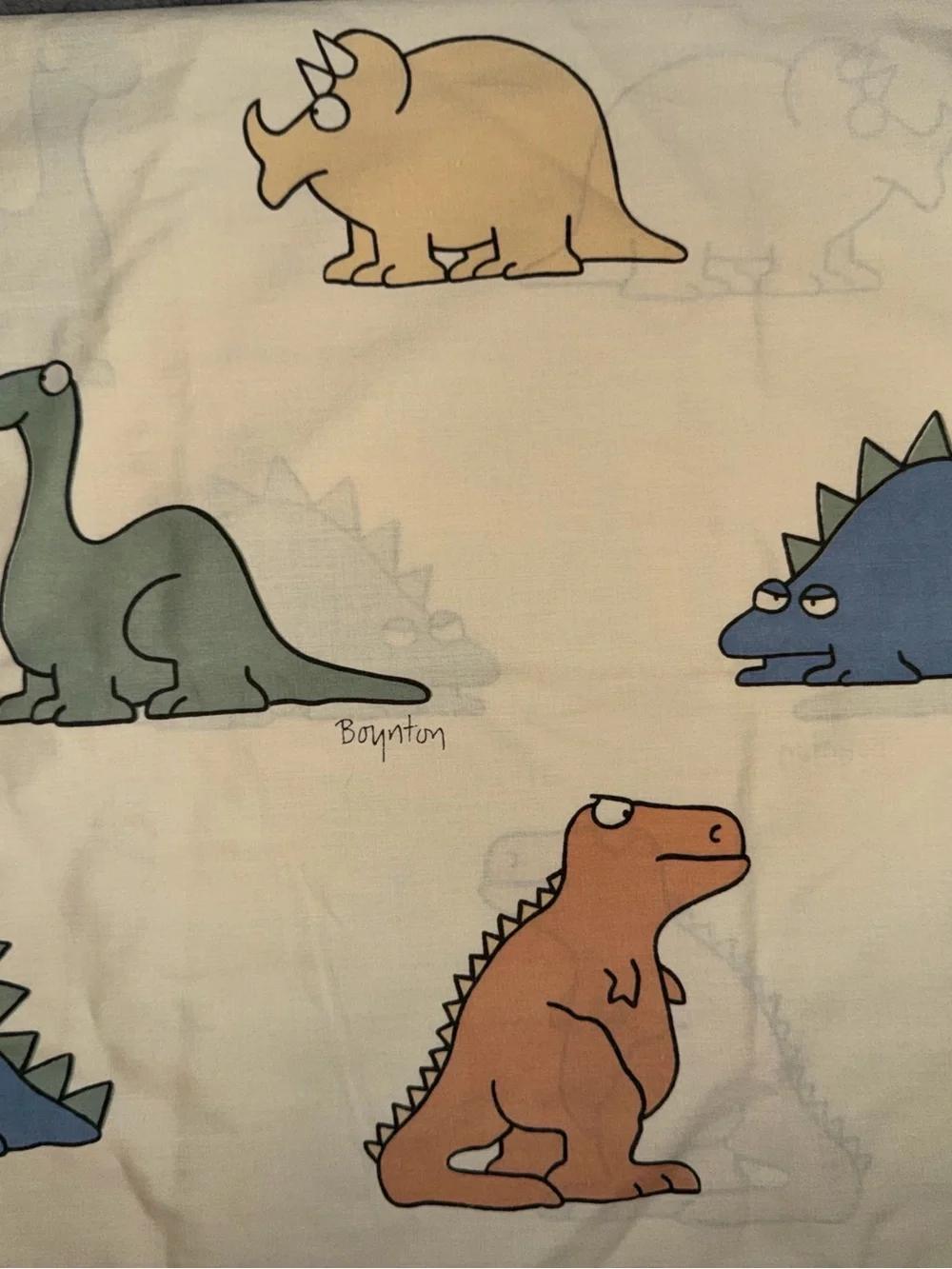 Martex Sandra Boynton Dinosaurs Twin Vintage 1986 Pillow Case Only